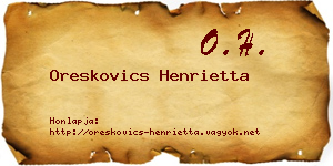 Oreskovics Henrietta névjegykártya